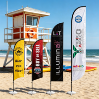 Drapeau de plage en forme de larme de qualité supérieure avec kit de mât, sublimation par transfert thermique, pour événements extérieurs, promotionnel, type drapeau plume