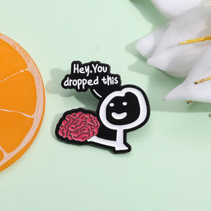 Hey, has caído este esmalte, alfileres, cerebro personalizado, frases humorísticas divertidas, broche, insignia de solapa, joyería sarcástica, regalo al por mayor - Product Image 2