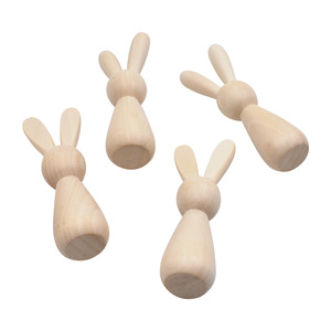Figurine de lapin en bois réaliste style graffiti Shine Pep SPW-009JJ, petite marionnette pour décoration de Pâques, jouet pour bébé de 2 à 4 ans, unisexe - Product Image 5