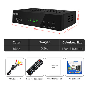Biểu tượng tùy chỉnh hộp ngôn ngữ <span class=keywords><strong>ATSC</strong></span> U-008 kỹ thuật số TV Box miễn phí để không khí Set Top Box cho Mexico - Product Image 4