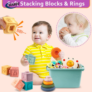 Bé Cảm Giác Thùng Kéo Chuỗi Tắm Đồ Chơi 6 Trong 1 Xếp Chồng Khối Nhẫn Phù Hợp Với Trứng Cốc Hút Spinner Montessori Đồ Chơi Thiết Lập - Product Image 3