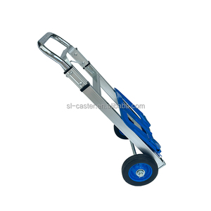 Hot Sale 90kgs Hand <span class=keywords><strong>Trolley</strong></span> Met Twee Wielen Kan Opvouwbare Hoge Kwaliteit Aluminium Frame Platform Opvouwbare Handtruck Bagage Verplaatsen - Product Image 5