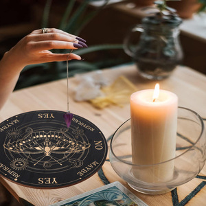 Star Witch Wooden Dowsing Divination Pendulum Board With Crystal Dowsing <strong>Wicca</strong> <strong>Altar</strong> Supplies Kit - Product Image 3