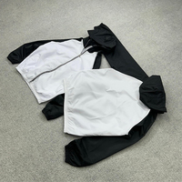 Veste coupe-vent légère imperméable en polyester et nylon avec blocs de couleur, zippée, style streetwear personnalisé pour homme
