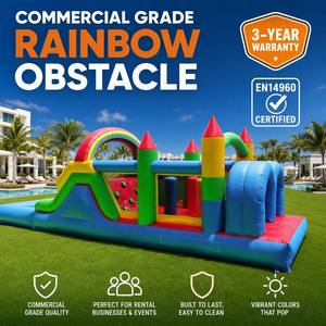 Castillo Inflable Arcoíris <span class=keywords><strong>con</strong></span> Tobogán y Piscina <span class=keywords><strong>de</strong></span> Pelotas, PVC Comercial para Niños, Alquiler <span class=keywords><strong>de</strong></span> Equipos para Fiestas al Aire Libre - Product Image 2