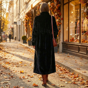 <span class=keywords><strong>Cappotto</strong></span> Vintage da <span class=keywords><strong>Donna</strong></span> <span class=keywords><strong>in</strong></span> Finta <span class=keywords><strong>Pelliccia</strong></span> di Visone, Lungo e Spesso, <span class=keywords><strong>con</strong></span> Maniche Intere e Chiusura a Bottone Singolo per il Calore Invernale - Product Image 2