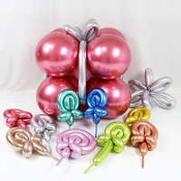 Vente en gros de ballons magiques longs torsadés 260 1.8g métallisés chromés pour décoration de fête d'enfants