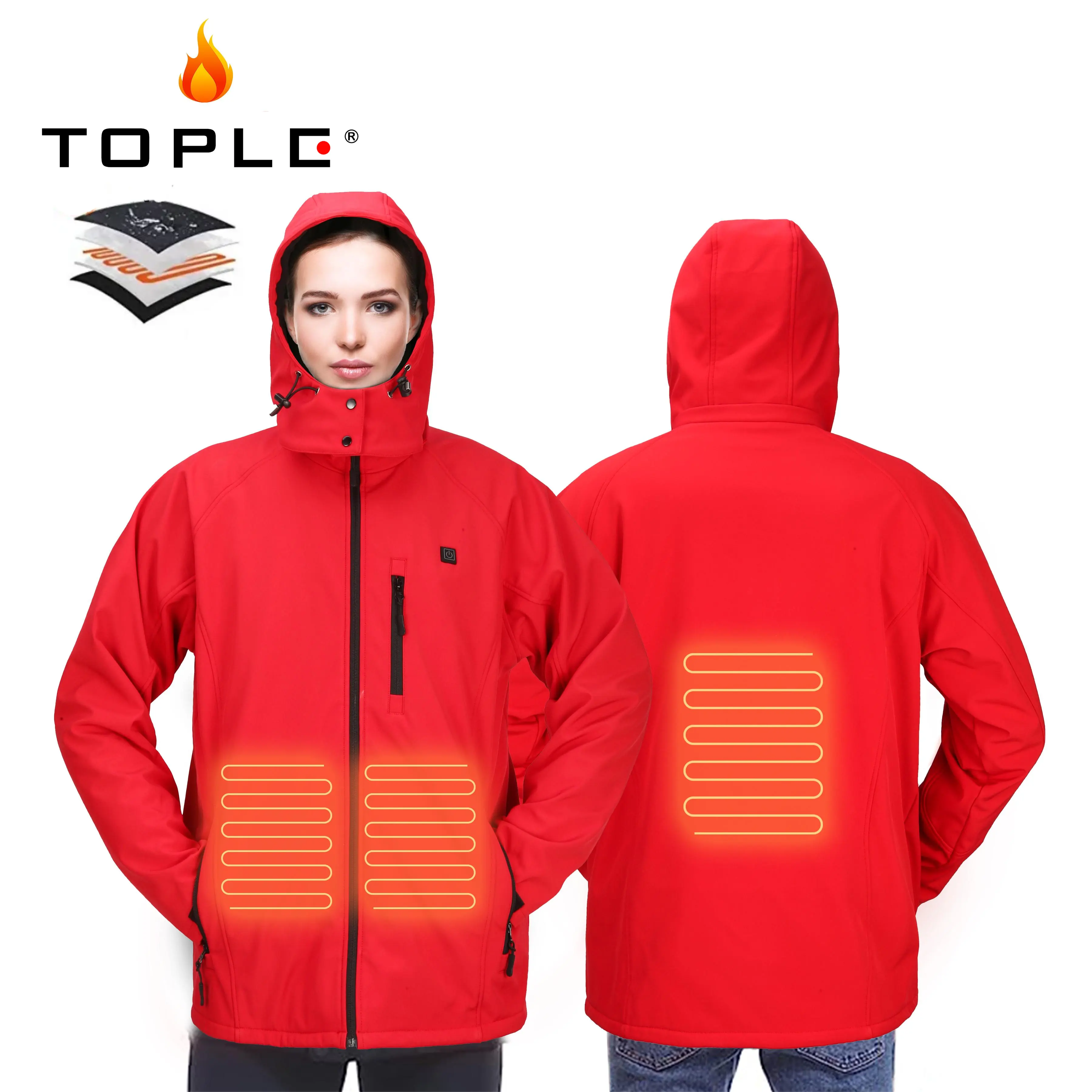 Custom Design 3 Heating Levels Men's Heated Jacket Warmer Plus Size Jacket Heated Clothing for Winter Outdoor Camping