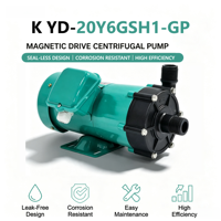 Pompe à entraînement magnétique GFRPP compacte K YD-20Y6GSH1-GP 70 L/min, résistante aux produits chimiques pour le transfert de liquides, OEM disponible, 220/380V