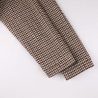 Veste en tweed pied-de-poule mélangé laine et velours côtelé pour homme, col brodé personnalisé, style vintage pour tenues décontractées