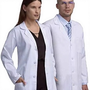 Blouse de laboratoire en coton et polyester tissé de haute qualité pour médecins et infirmières avec logo imprimé - Utilisation hospitalière unisexe - Product Image 3