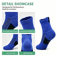 Chaussettes de basketball haut de gamme pour hommes, personnalisées, tricotées, vente en gros, sportives, athlétiques, antidérapantes, résistantes à la transpiration, pour adultes