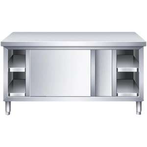 Venta directa de fábrica, alas de cocina, mesa de trabajo de acero inoxidable, puerta corredera, capacidad personalizable para restaurante de Hotel - Product Image 6