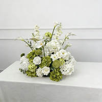 Susunan Bunga Calla Lily Putih Artificial Real Touch untuk Pernikahan, Dekorasi Meja Putih Hijau 30cm 40cm