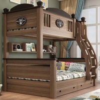 Meubles de chambre à coucher de luxe personnalisés, lit double en bois massif haut de gamme, grande tête de lit haute, lit moderne de luxe pour enfants