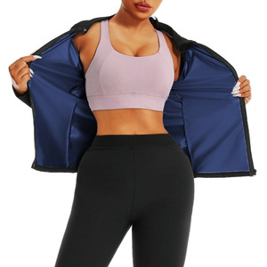 Damen Neopren Stand Kragen Schweiß Jumps uit Heat-Trapping Sauna Anzug für Home Workout <span class=keywords><strong>Body</strong></span> Shaper Abnehmen Trainings anzug - Product Image 3