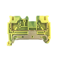 Borniers de distribution auto-bloquants industriels 1,5 mm² de type JUT14-1.5PE pour rail DIN, à clipser, pour mise à la terre