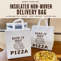 Sac isotherme personnalisé en non-tissé pour pizza, sac à emporter écologique et imperméable pour la livraison de nourriture