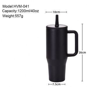 Vaso de Acero Inoxidable de Doble Pared con Aislamiento al Vacío de 40 oz, con Asa y Tapa, a Prueba de Fugas, Libre de BPA, Personalizado - Product Image 3