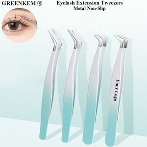 グラデーションブルースチールアイラッシュピッカーツールイーグルビークファインポイントカスタムロゴサロン使用アイラッシュエクステンションピンセット - Product Image 1