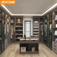 Meilleures idées d'organisation de vêtements de chambre à coucher avec design personnalisé armoire de rangement armoire en bois système d'ensemble de placard de marche avec capteur de lumière LED