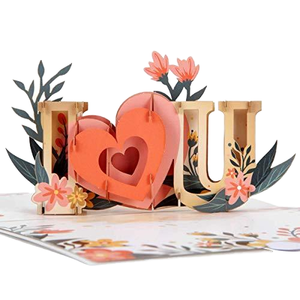 Carte de vœux 3D pop-up artisanale pour la Saint-Valentin, les anniversaires, la fête des mères, les anniversaires de naissance - Product Image 1