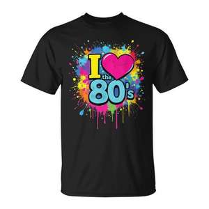 Me encanta la camiseta retro de los años 80 con diseño colorido y divertido de la vieja escuela. - Product Image 1