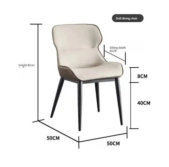 Новейший дизайн прямоугольник белая спинка деревянные ножки кожаные стулья мраморный обеденный стол