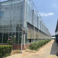 Système de serre hydroponique intelligente à grande échelle ZHUOTAI avec contrôle climatique et couverture en verre, fabriqué en Chine