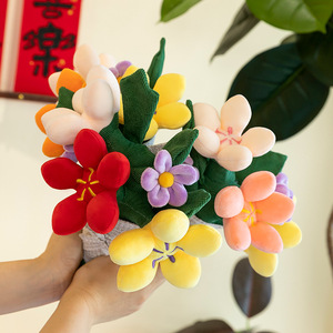 <b>Creative</b> Holding Flowers Plush Toys Super Soft Plush Plant PP Cotton Simulation Graduation Bouquet Wedding Throw <b>Gift</b> Wholesale - Product Image 2