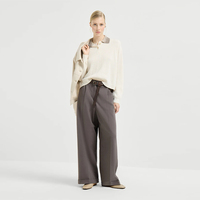 Pulls en coton pour femmes en gros, style classique simple, col rabattu en coton, pull polyvalent en coton