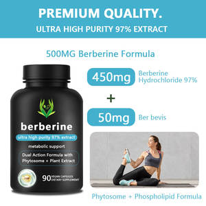 Etiqueta privada Berberine Hydrochloride Hcl 97% Cápsulas para apoyar Suplemento metabólico Berberine Phytosome Cápsulas - Product Image 3