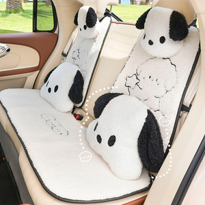 Coussins de siège de voiture en peluche, ensemble complet, chauds pour l'hiver, décoratifs pour l'arrière, style chiot, en laine d'agneau, antidérapants - Product Image 1