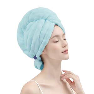 Gorro de Secado de Cabello de Felpa de Coral, Secado Rápido, Altamente Absorbente, Suave y Duradero, <span class=keywords><strong>Toalla</strong></span> de Cabello Tipo <span class=keywords><strong>Turbante</strong></span> para Baño y Ducha - Product Image 2