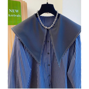 <span class=keywords><strong>Camicia</strong></span> a righe da <span class=keywords><strong>donna</strong></span> ufficiale in raso dolce autunnale a maniche lunghe, vestibilità ampia, <span class=keywords><strong>con</strong></span> ampio collo a revers e elastico - Product Image 3