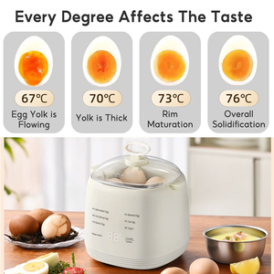 Olla Digital Doméstica de un Toque para Cocinar Huevos, Yogur y Huevo al Vapor, Máquina para Hacer Huevos Semihuevos (Telur Separuh Masak) - Product Image 2