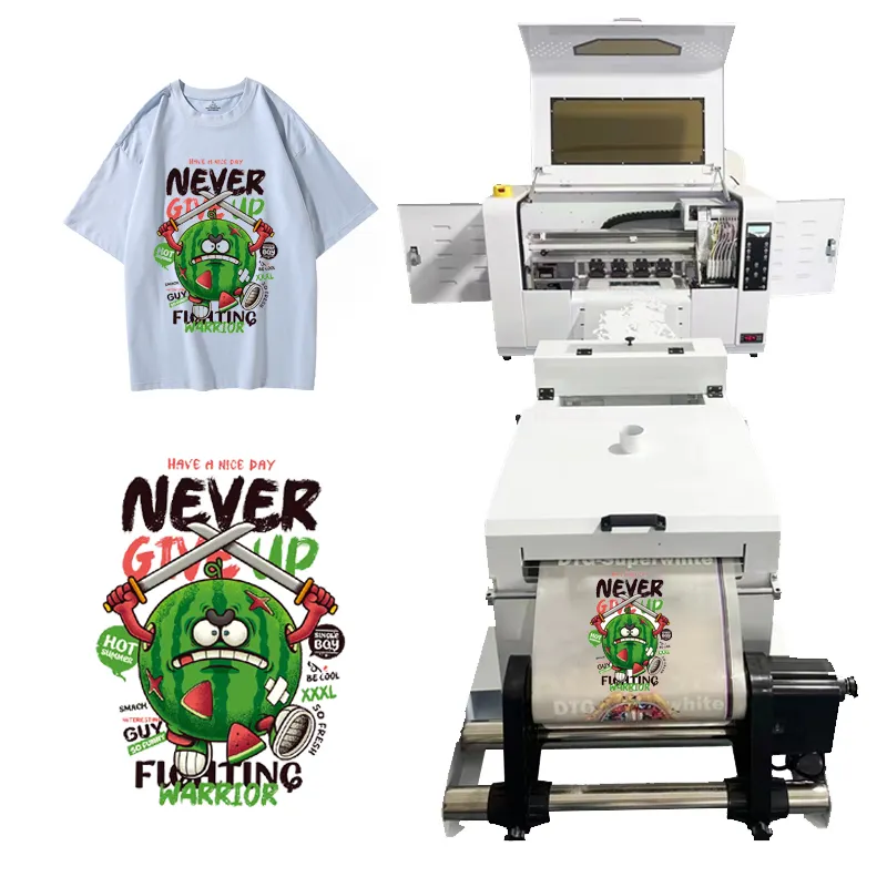 30cm T-shirt printing white ink printer heat transfer pet film dual xp600 A3 DTF printer with powder shaker