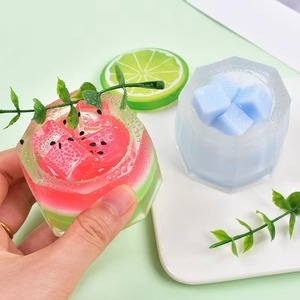 Wholesale Imitation Milk Tea <b>Cup</b> Squeeze Toy Colorful Fruit Cube Dessert Fidget Squishy Toy Anti-anxiety Decompression Gift - Product Image 2