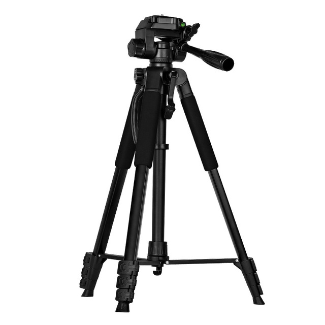 F18T Aluminum Alloy Live Streaming Camera Tripod Stand Heavy Duty Ball Head Remote Control Lightweight Carry Bag for Phone Use