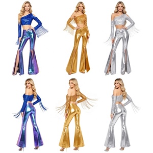 Costume de disco des années 70 pour femmes, pantalon à franges à paillettes, tenue rétro pour fête, danse, spectacle sur scène, personnalisé - Product Image 1