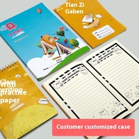 Cahier d'exercices de grammaire et d'orthographe Pinyin Tian Zi Ge A5 à couverture rigide pour les élèves du primaire (Mathématiques et Anglais)