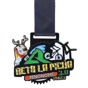 Manufacturer Free Design Custom Metal 3D Logo Cycling Ride Race Gold Medal Zinc Alloy Bike Bicycle Sport Award Medal