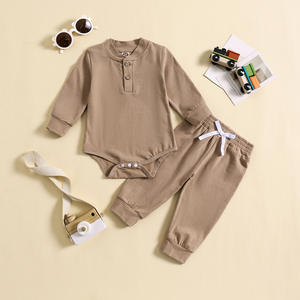 Neues süßes Kletteroutfit für Babyjungen, zweiteiliges Set mit langen Ärmeln und Frühlingsdruck, ODM - Product Image 2
