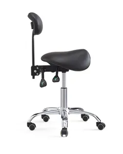 Ergonomic Saddle Stool Rolling Chair with Back and Wheels Hydraulic Lifting Height Adjustable Barber Chair