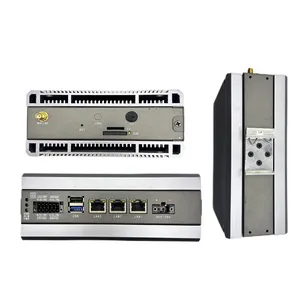 Thin Client Mini PC 3 LAN mini Server Router Win10 ioT Gateway RS232 4G SIM Linux Fanless Industrial Computer