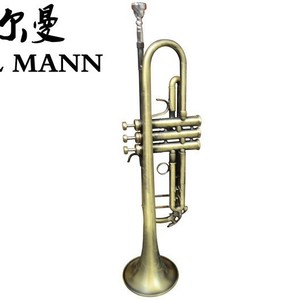 Trompette BB professionnelle Ilman Musical Instrument Factory, corps en cuivre antique, clés dorées, pistons importés, petite taille - Product Image 2