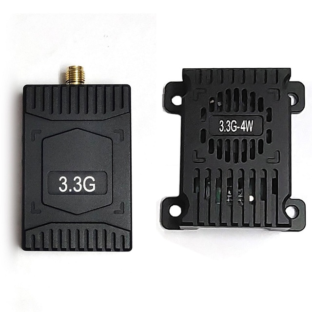 Long Range 3.3GHz 4W FPV Video Transmitter VTX 8CH VRX Receiver Kit Model 3.3G for FPV RC Racing Drone Goggles