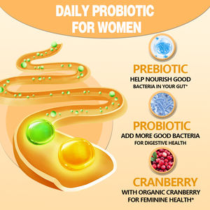 วิตามินและโปรไบโอติกส์สำหรับผู้หญิง DUOZI ผสมพรีไบโอติกส์และแครนเบอร์รี่ เพื่อสุขภาพทางเดินอาหารและสุขภาพสตรี 60 แคปซูล - Product Image 3