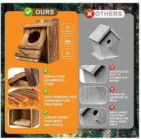 Nichoirs personnalisés en bois pour hiboux des bois, grands nichoirs carbonisés pour hiboux barbus, boîte de nidification imperméable pour la faune, décoration de jardin