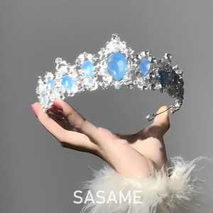 <span class=keywords><strong>Azzurro</strong></span> corona femminile principessa accessorio per la decorazione di torte forniture per feste di compleanno e decorazioni da sposa - Product Image 2